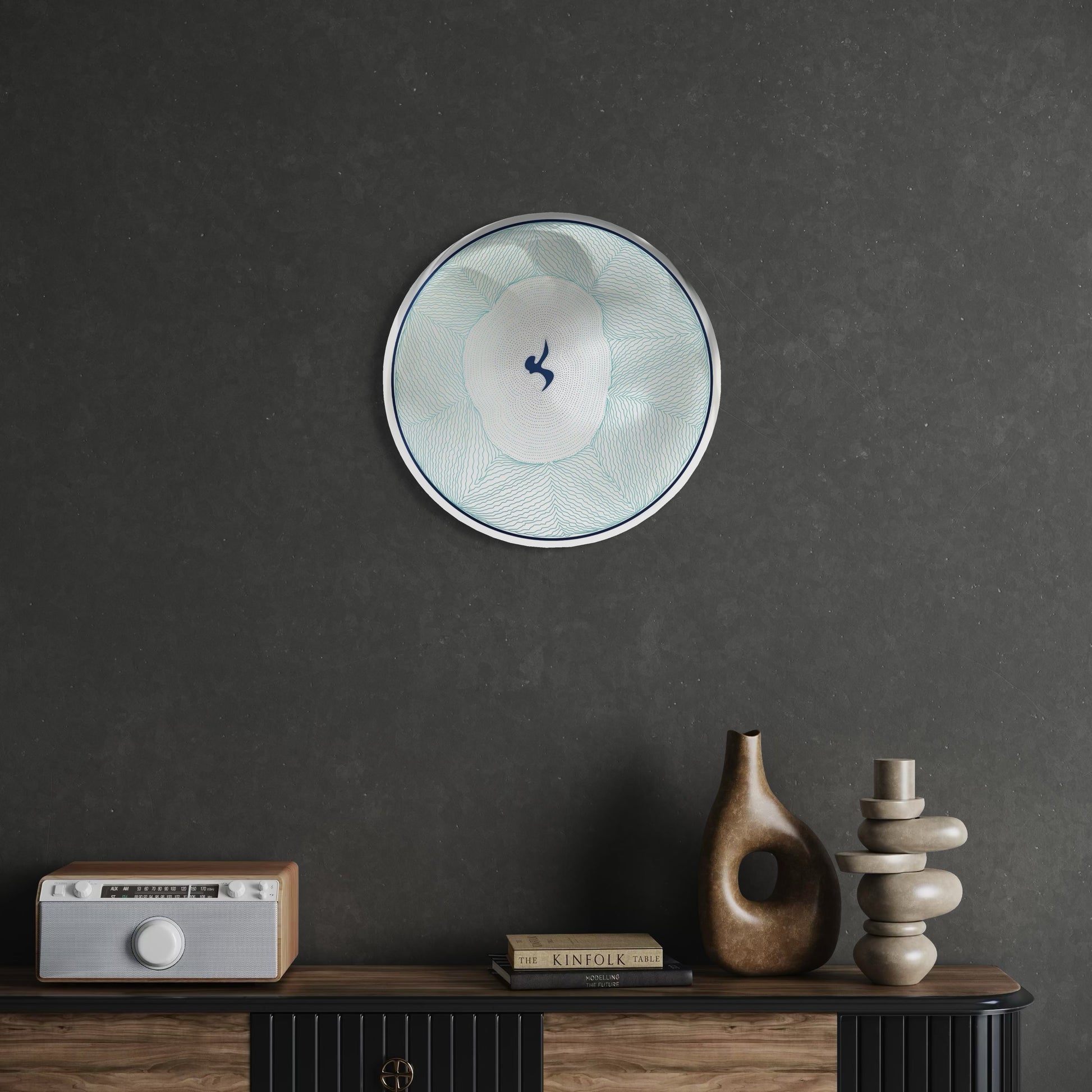 Water Elements - Deep Blue, Alchemical Silver Mirror