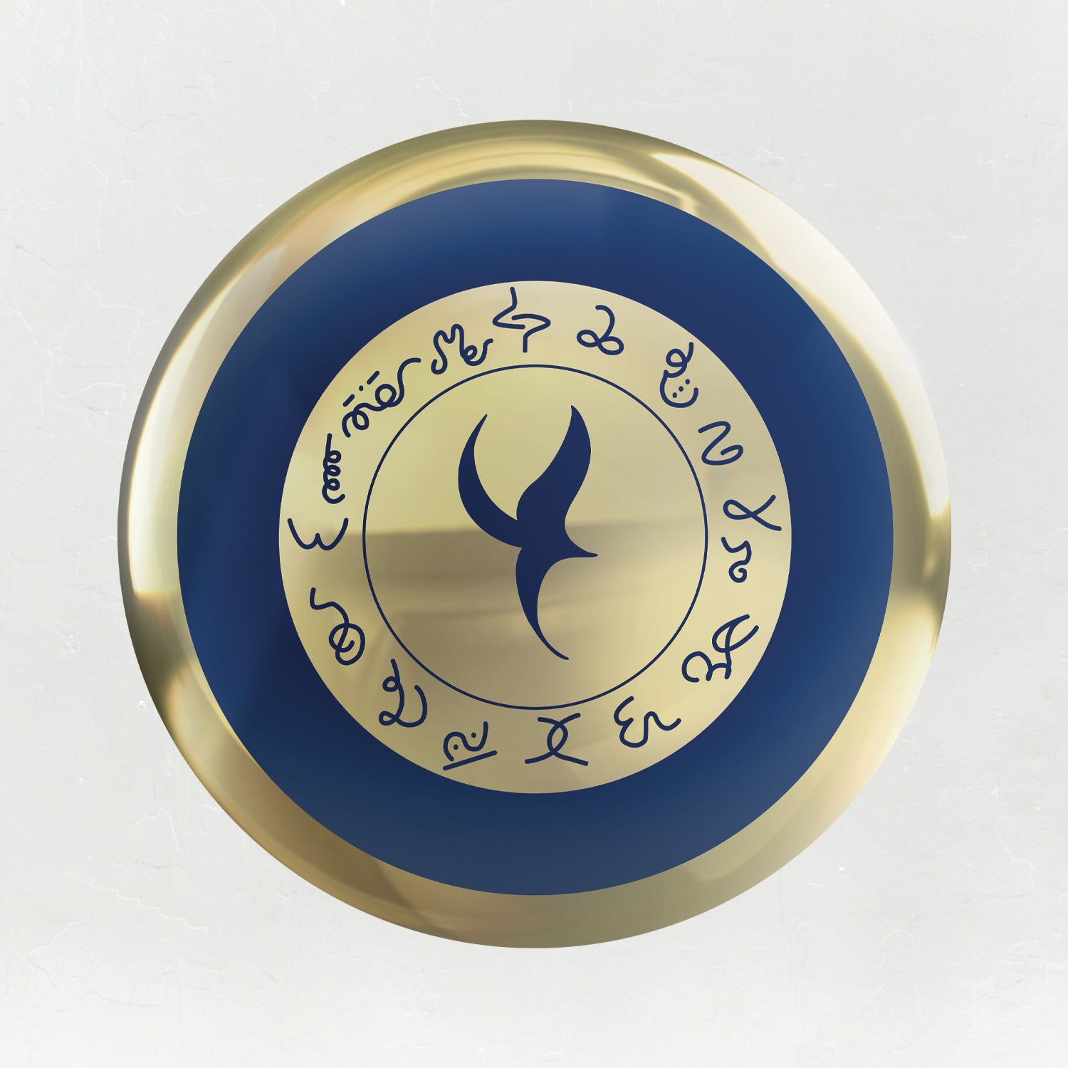 Complete Self Realization In Blue, Core Alchemical Gold Mirror