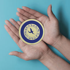 Complete Self Realization In Blue, Core Alchemical Gold Mirror