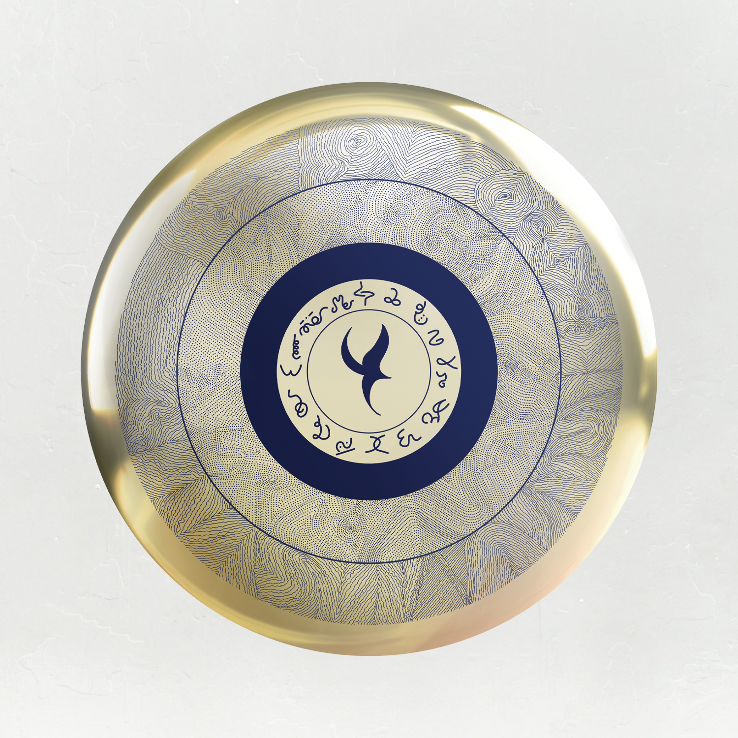 Enlightment In Blue, Alchemical Gold Mirror