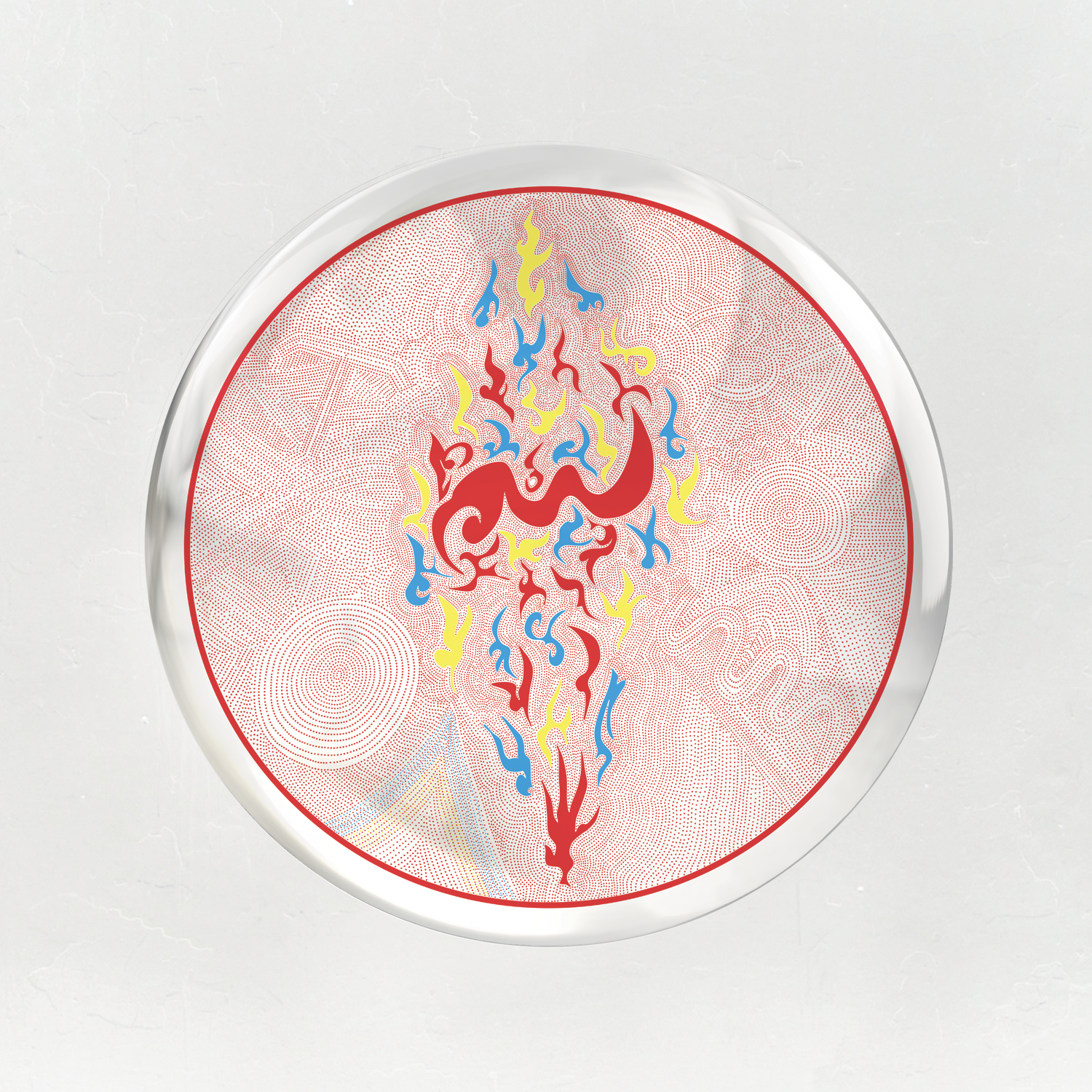 Fire Elements - Sacred Red, Alchemical Silver Mirror