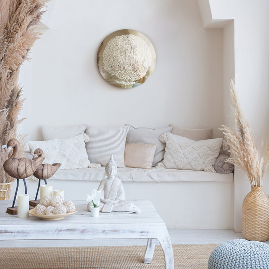 Life Journey In White, Alchemical Gold Mirror