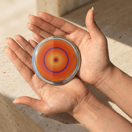 Mercury Infinite, Pocket Portal Dibond held in hands