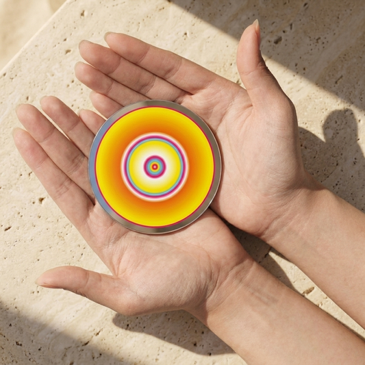 Sun Energy, Pocket Portal Dibond held in hands